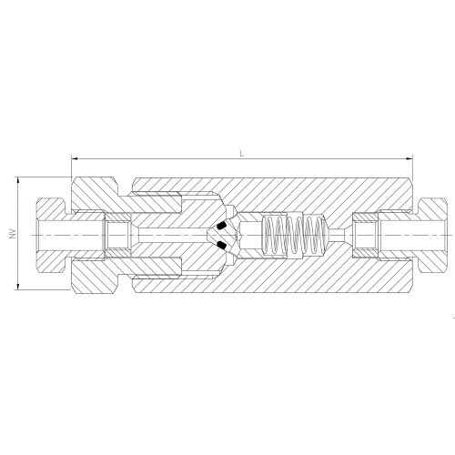 Check valve with O-ring and cone for hydrogen (901020-62)